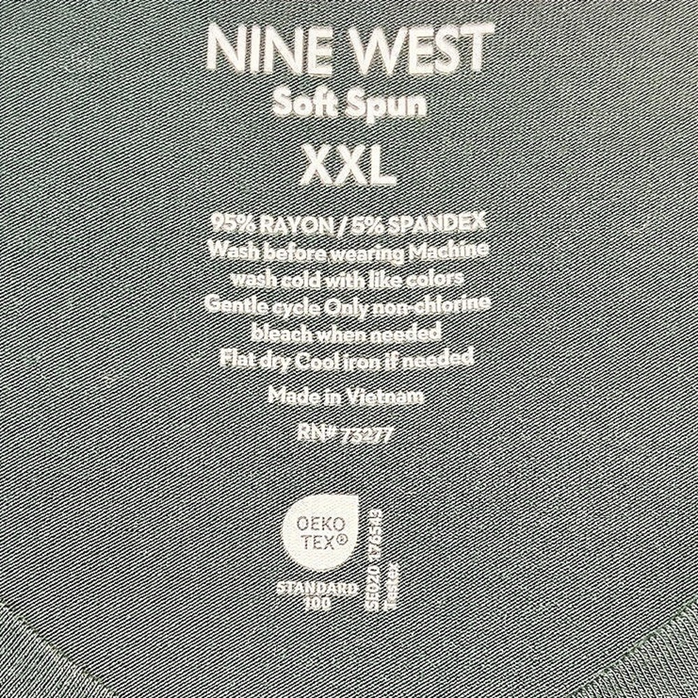 Nine‎ West T-Shirt Soft Spun V-Neck Dark Green Short Sleeve Stretch Top XXL NWOT - Picture 3 of 4